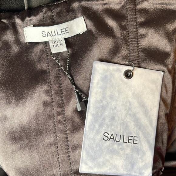 SAU LEE Palmela Sweetheart Neckline Bodycon Black Maxi Dress Size 2 - Picture 7 of 8